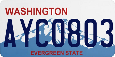WA license plate AYC0803