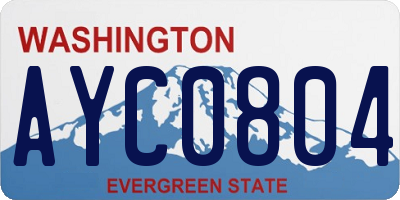 WA license plate AYC0804