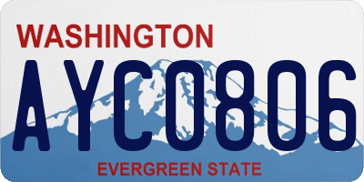 WA license plate AYC0806