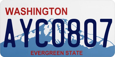 WA license plate AYC0807