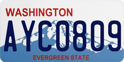 WA license plate AYC0809