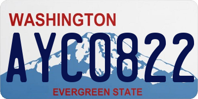 WA license plate AYC0822