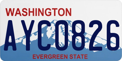 WA license plate AYC0826
