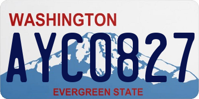 WA license plate AYC0827