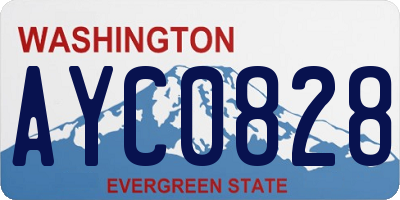 WA license plate AYC0828
