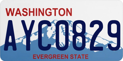 WA license plate AYC0829