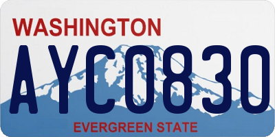 WA license plate AYC0830
