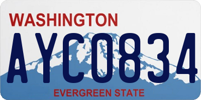 WA license plate AYC0834