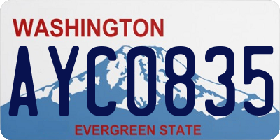WA license plate AYC0835