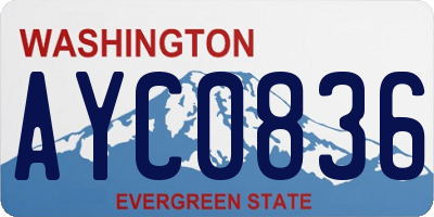 WA license plate AYC0836