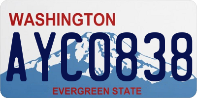 WA license plate AYC0838