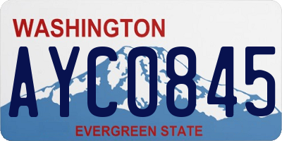 WA license plate AYC0845