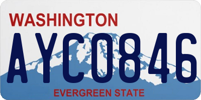 WA license plate AYC0846