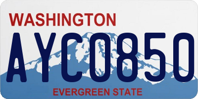 WA license plate AYC0850