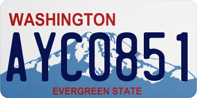 WA license plate AYC0851