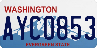 WA license plate AYC0853