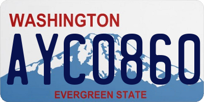 WA license plate AYC0860