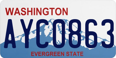 WA license plate AYC0863