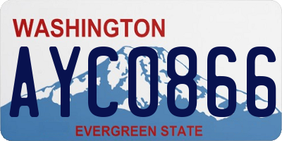 WA license plate AYC0866
