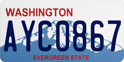WA license plate AYC0867