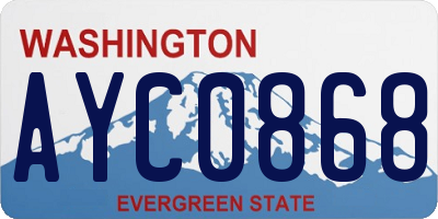 WA license plate AYC0868