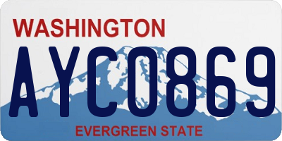 WA license plate AYC0869