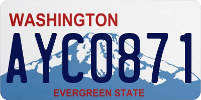 WA license plate AYC0871