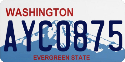 WA license plate AYC0875