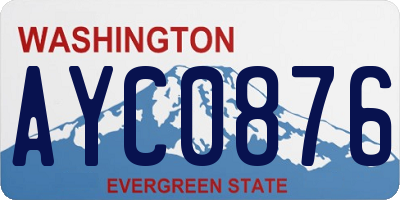 WA license plate AYC0876