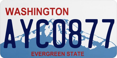 WA license plate AYC0877