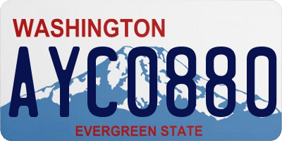 WA license plate AYC0880
