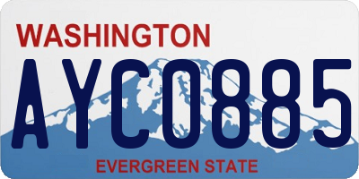 WA license plate AYC0885