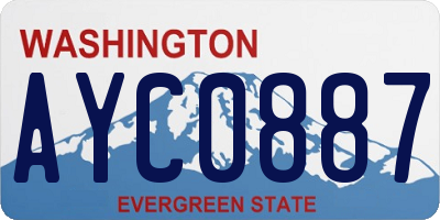 WA license plate AYC0887