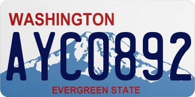 WA license plate AYC0892
