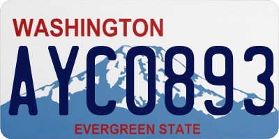 WA license plate AYC0893
