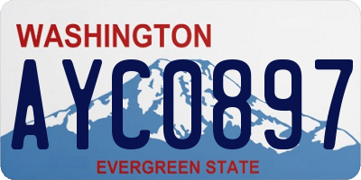WA license plate AYC0897