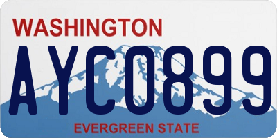 WA license plate AYC0899