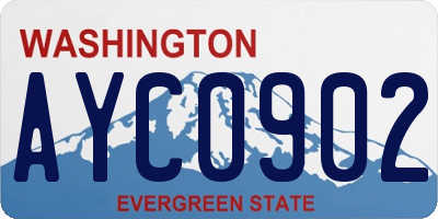 WA license plate AYC0902