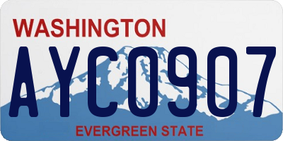 WA license plate AYC0907