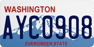 WA license plate AYC0908