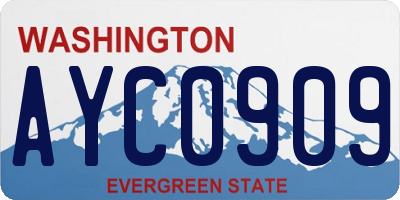 WA license plate AYC0909