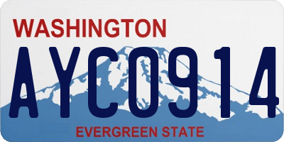 WA license plate AYC0914