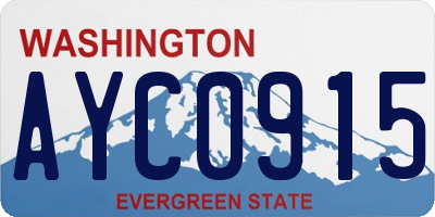 WA license plate AYC0915