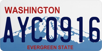 WA license plate AYC0916