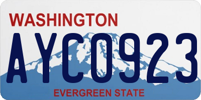 WA license plate AYC0923