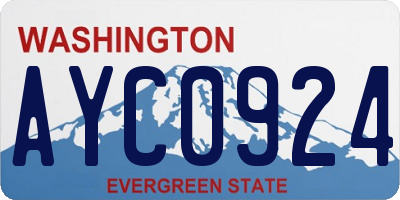 WA license plate AYC0924