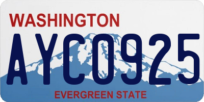 WA license plate AYC0925