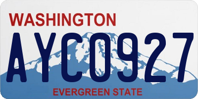WA license plate AYC0927
