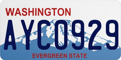 WA license plate AYC0929