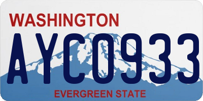 WA license plate AYC0933